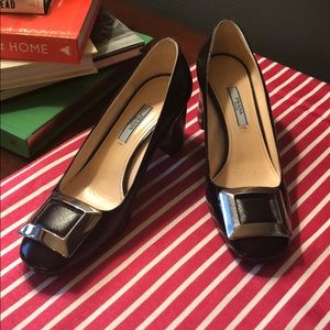 PRADA 37.5 Black|Silver heels
